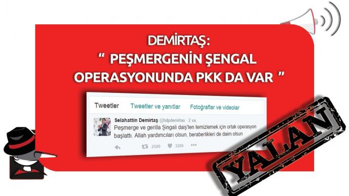 Demirtaş'ın "Operasyonda PKK da Var" Yalanı