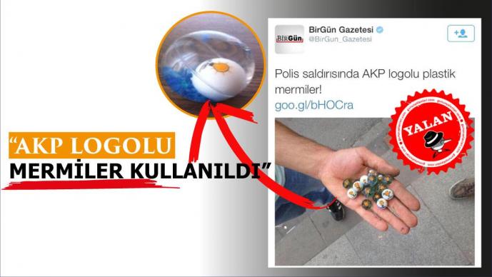 AK Parti logolu plastik mermi yalanı
