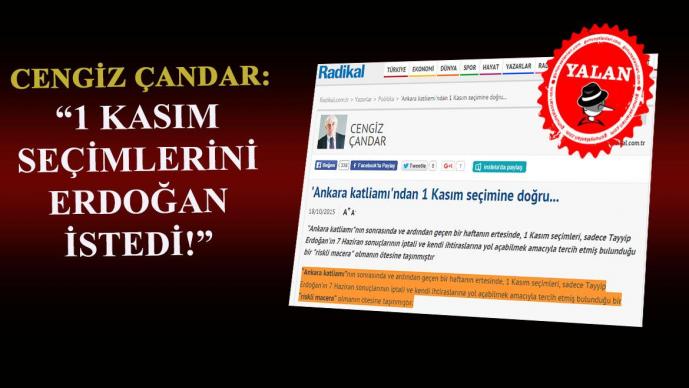 1 Kasım Seçimlerini Erdoğan İstedi Yalanı