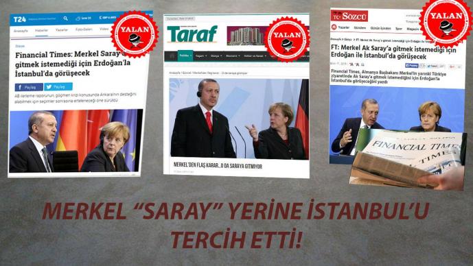 Merkel "Saray" Yerine İstanbul'u Tercih Etti Yalanı