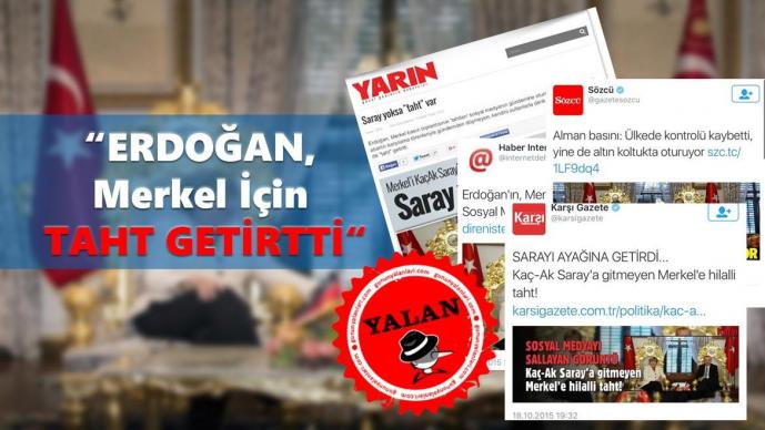 “Erdoğan, Merkel İçin Taht Getirtti” Yalanı