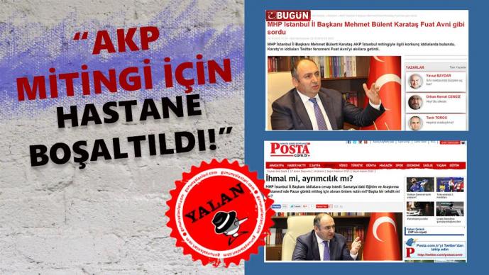 "AKP Mitingi İçin Hastane Boşaltıldı" Yalanı