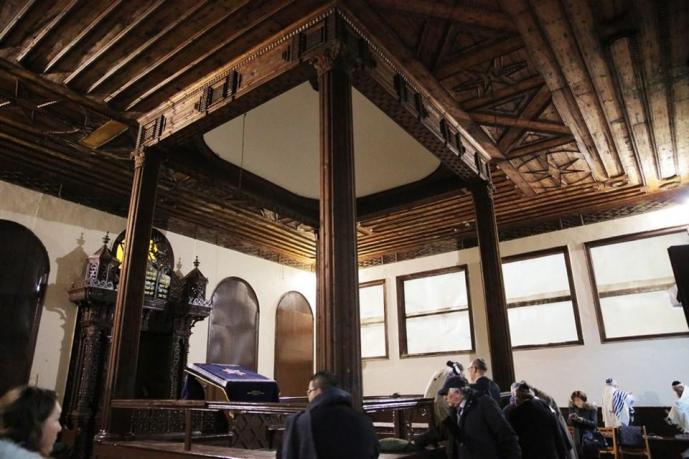 The Istipol Synagogue, a unique wooden synagogue in Istanbul, is opened to worship for the first time in 65 years.
