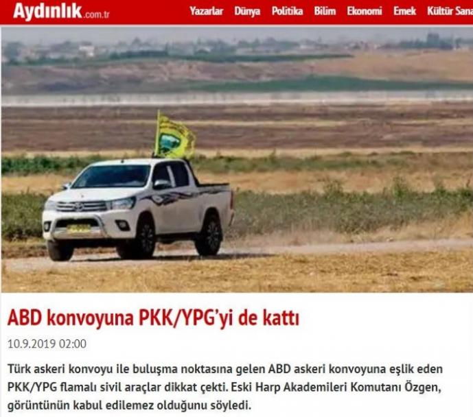 PKK/YPG paçavralı sivil araç
