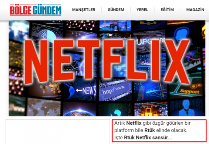  "RTÜK'ün Netflix'e sansür uyguladı" yalanı