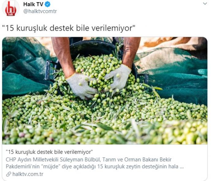 CHP Milletvekili Süleyman Bülbül'ün "çiftçilere zeytin desteği ödenmedi" Yalanı